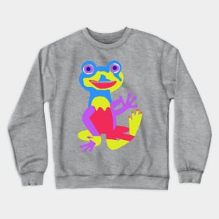Funny Frog Dancing Art Colorful Crewneck Sweatshirt